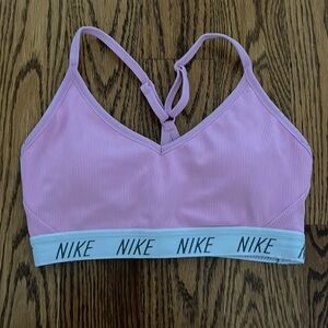 Pink Nike sports bra